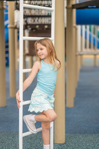 Neon Glow Tank and Skort- Blue