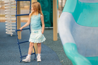 Neon Glow Tank and Skort- Blue