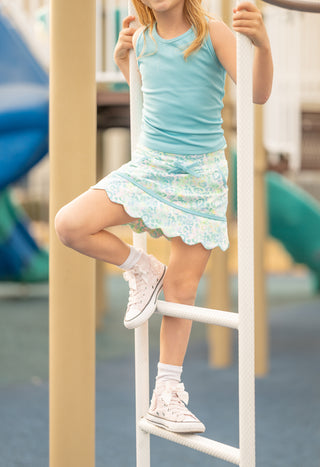 Neon Glow Tank and Skort- Blue