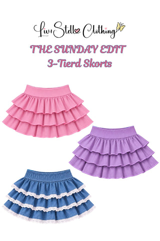 Skort- Ribbed Bamboo & Denim Skort *Pre-Order ETA early January**