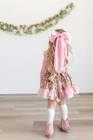 Love Me Deerly Velvet Pinafore Set- Ready to Ship!