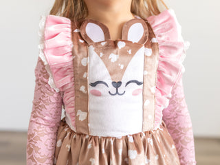Love Me Deerly Velvet Pinafore Set- Ready to Ship!