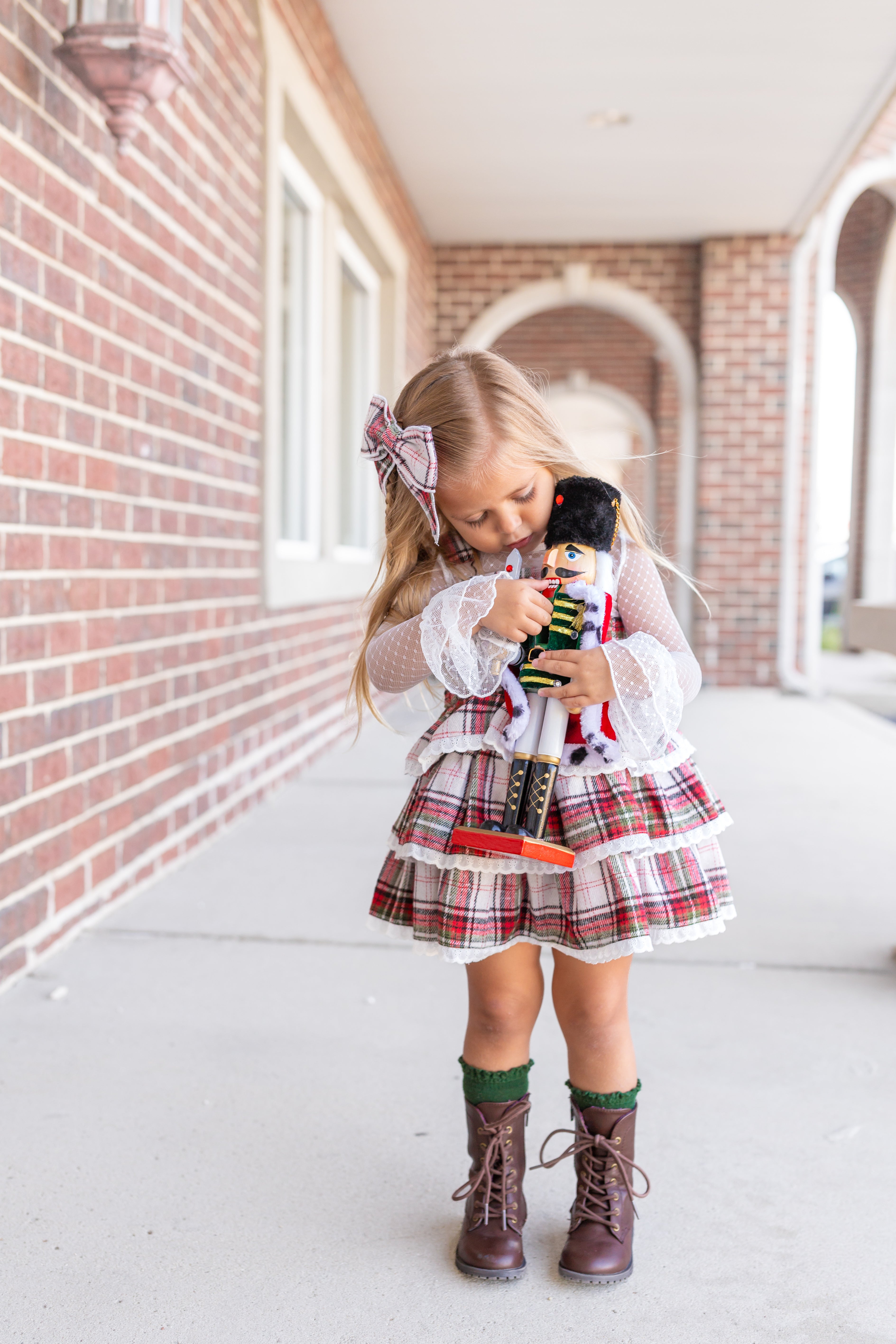 Winter Plaid Overalls Dress - READY TO SHIP LIV + STELLA Winter Plaid Overalls Dress - READY TO SHIP LIV + STELLA