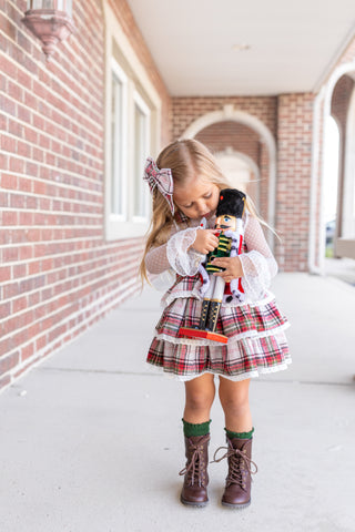 Winter Plaid Overalls Dress - READY TO SHIP