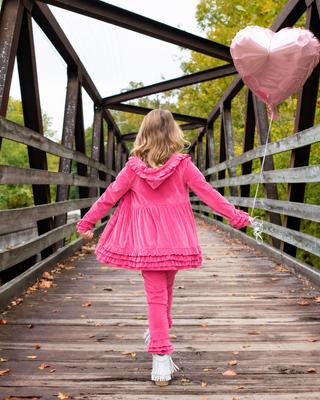 Candy Pink Velvet Cardigan Set **Pre-Order ETA Early January**