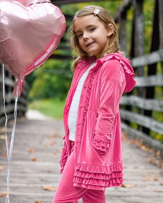 Candy Pink Velvet Cardigan Set **Pre-Order ETA Early January**