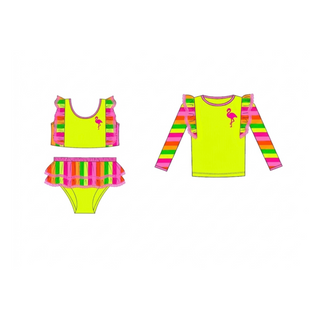 Neon Flamingo Pop 3 Piece Swim Set **PRE-ORDER SHIPS EARLY TO MID JUNE**