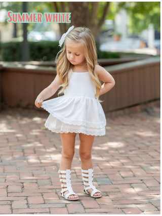 Summer White Bamboo Basics Romper