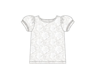 White Short Sleeve Lace Top **Limited Pre-Order ETA mid-end of June**