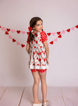 Roses and Hearts Puff Sleeve Playwear