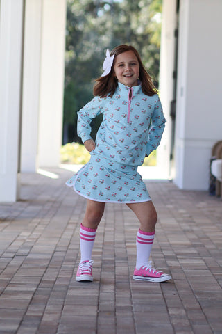 Petal Pace Set 3/4 Zip Jacket with Skort