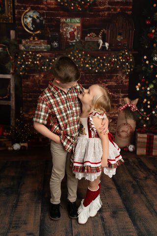 Beary Merry Christmas Boys Tartan Plaid Shirt- ** Pre-Order ETA Early-Mid Nov.**