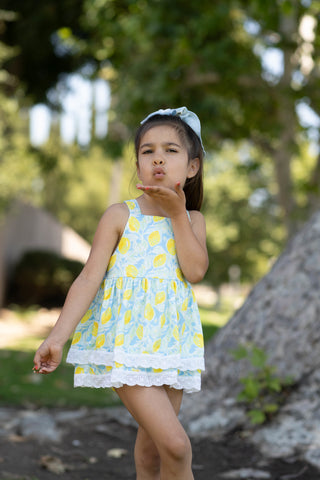 Lemon Drop-Skirted Romper