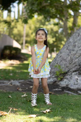 Lemon Drop-Skirted Romper
