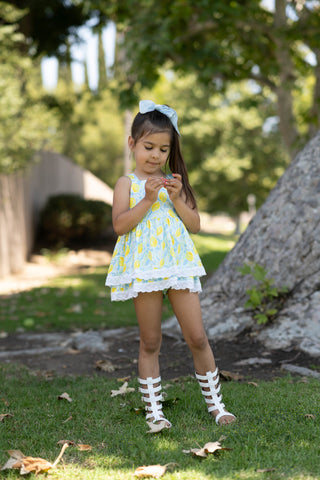 Lemon Drop-Skirted Romper