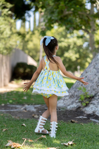 Lemon Drop-Skirted Romper