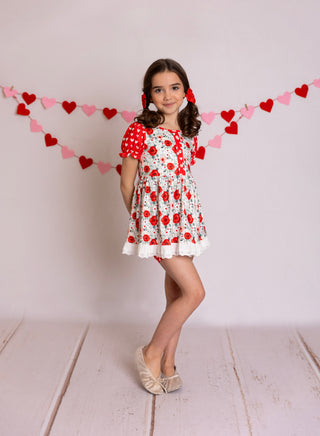 Roses and Hearts Puff Sleeve Playwear