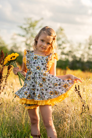 Sunflower Fields Pinafore Set
