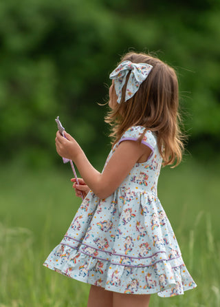 Unicorn and Rainbow Dreams-Knit Twirl Dress Set- Ready to Ship