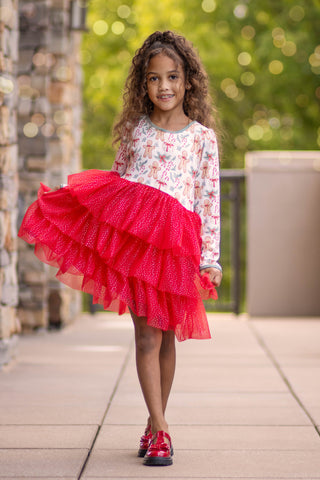 Gingerbread Sparkle Tulle Dress **Pre-Order ETA end of November**
