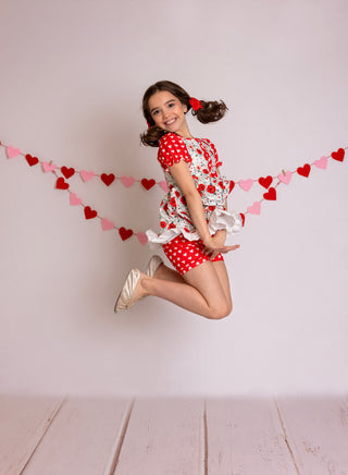 Roses and Hearts Puff Sleeve Playwear