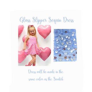 Glass slipper- blue Sparkle & Shine Scalloped Sequin Skort Dress **Pre-Order ETA Mid-End of April**