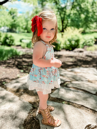 The Circus is in Town- Skirted Romper-RTS