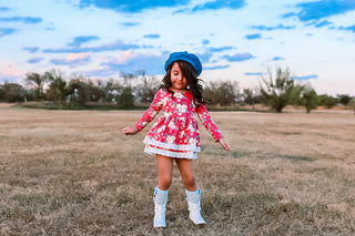 Crimson Skirted Romper
