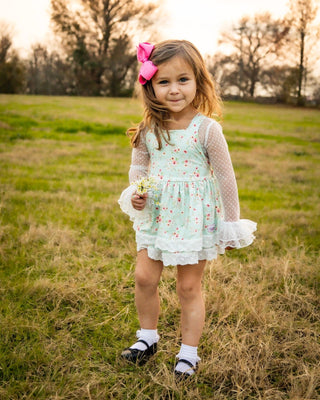 Spring Floral-Skirted Romper