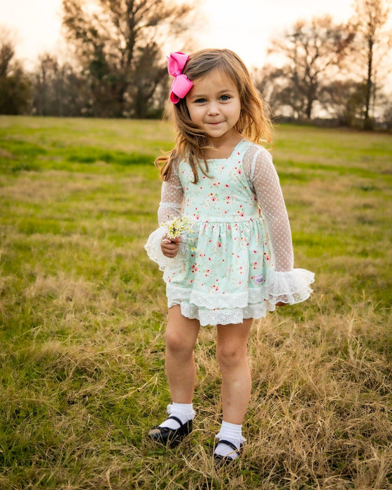 Spring Floral-Skirted Romper