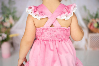 Pink Velvet Pinafore