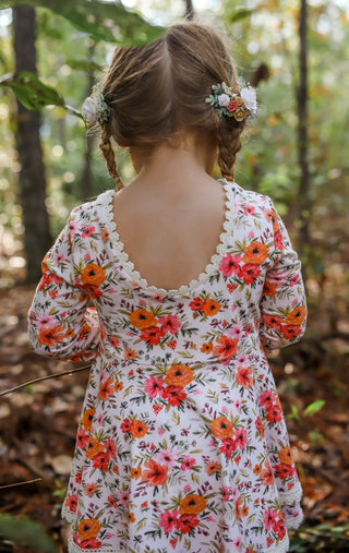 Orange Fields Dress and Shorts Set