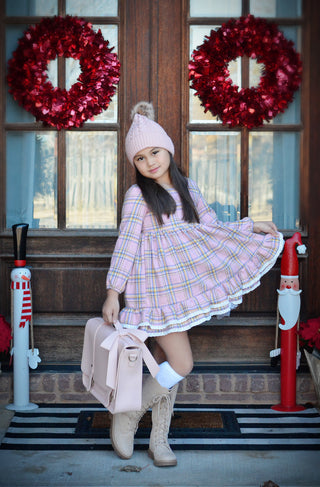 Pink Tartan Plaid Twirl Dress and Bloomers