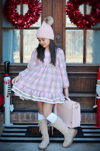 Pink Tartan Plaid Twirl Dress and Bloomers