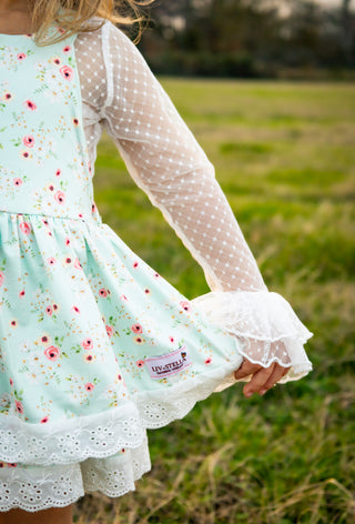 Spring Floral-Skirted Romper