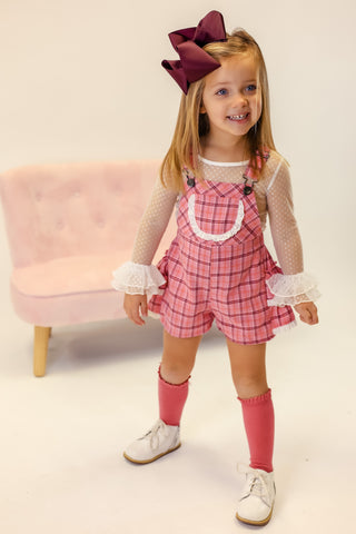 Perfectly Pink- Overalls