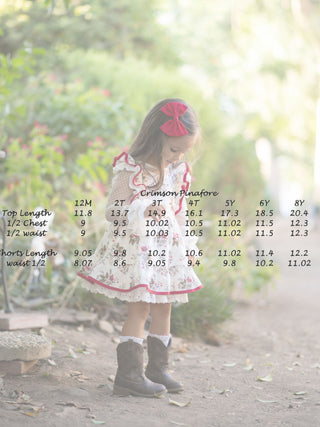 Crimson Floral Pinafore