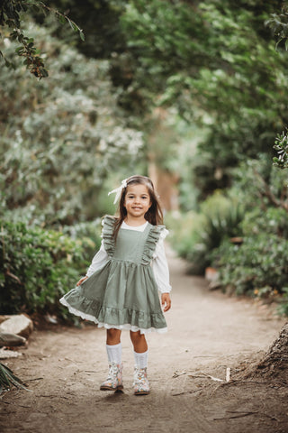 Sage Pinafore and Bloomers