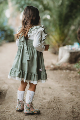Sage Pinafore and Bloomers